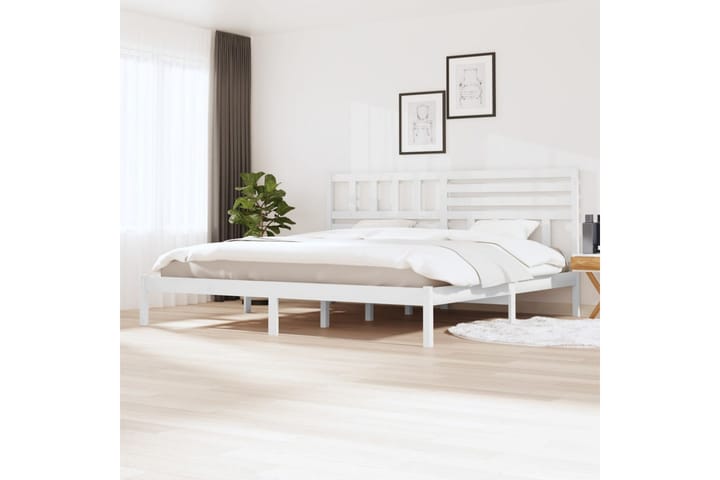 Sengeramme hvit heltre furu 180x200 cm 6FT Super King - Hvit - Møbler - Senger - Sengeramme & sengestamme