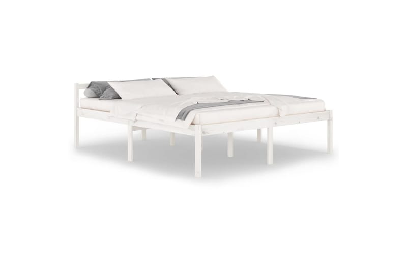 Sengeramme hvit heltre furu 180x200 cm 6FT Super King - Hvit - Møbler - Senger - Sengeramme & sengestamme