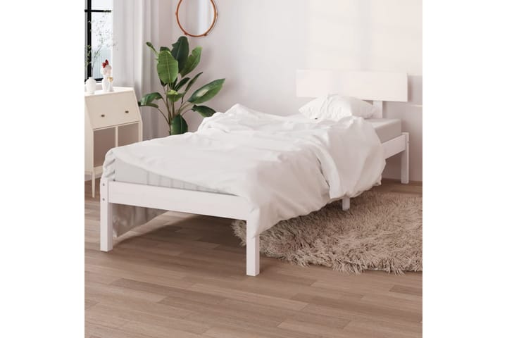 Sengeramme hvit heltre furu 75x190 cm UK Small Single - Hvit - Møbler - Senger - Sengeramme & sengestamme