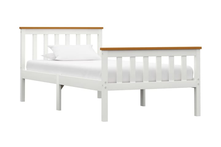 Sengeramme hvit heltre furu 90x200 cm - Møbler - Senger - Sengeramme & sengestamme