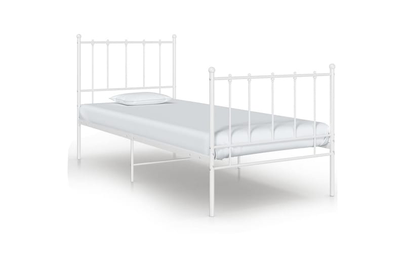 Sengeramme hvit metall 90x200 cm - Hvit - Møbler - Senger - Sengeramme & sengestamme