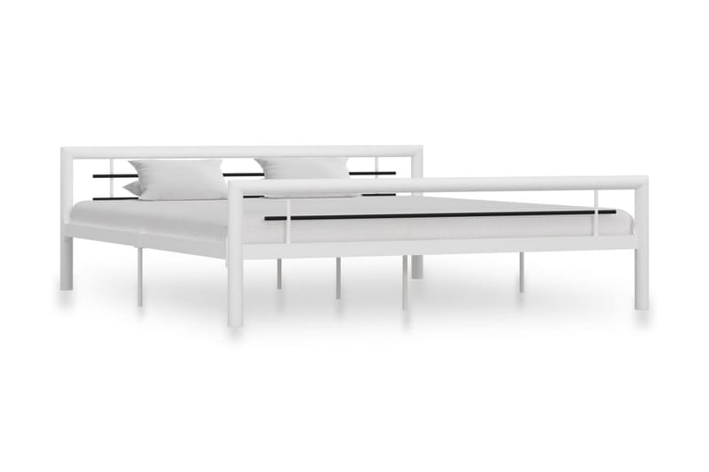 Sengeramme hvit og svart metall 180x200 cm - Hvit - Møbler - Senger - Sengeramme & sengestamme
