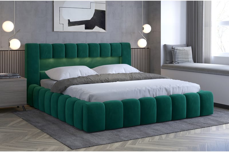 Sengeramme Lacolle 140x200 cm - Grønn - Møbler - Senger - Sengeramme & sengestamme