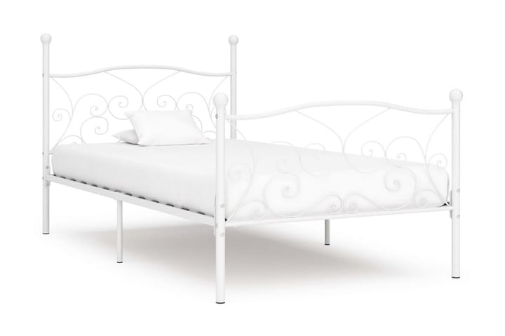 Sengeramme med spilebase hvit metall 100x200 cm - Møbler - Senger - Sengeramme & sengestamme