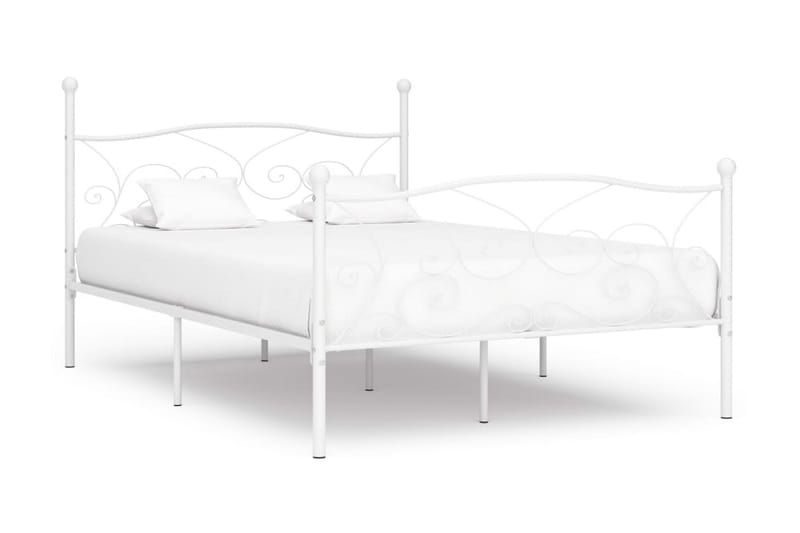 Sengeramme med spilebase hvit metall 140x200 cm - Møbler - Senger - Sengeramme & sengestamme