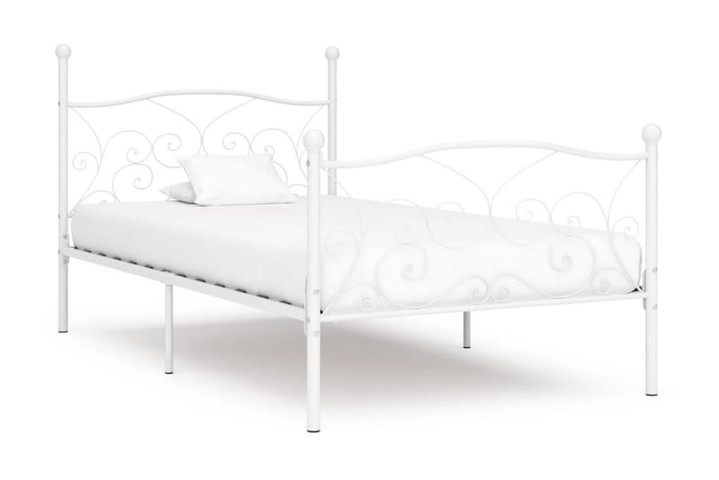 Sengeramme med spilebase hvit metall 90x200 cm - Møbler - Senger - Sengeramme & sengestamme