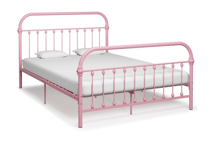 Sengeramme rosa metall 140x200 cm - Rosa - Møbler - Senger - Sengeramme & sengestamme