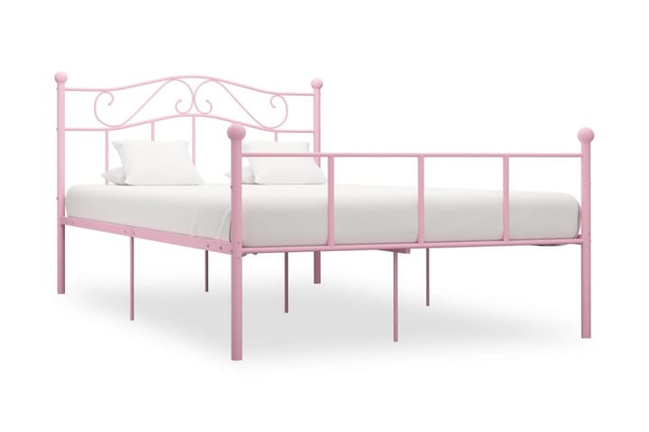 Sengeramme rosa metall 160x200 cm - Rosa - Møbler - Senger - Sengeramme & sengestamme