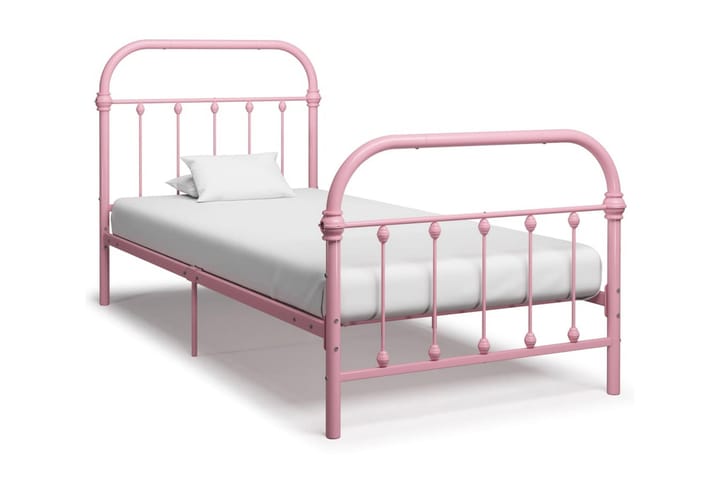 Sengeramme rosa metall 90x200 cm - Rosa - Møbler - Senger - Sengeramme & sengestamme