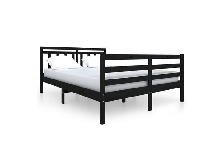 Sengeramme svart heltre 140x190 cm - Svart - Møbler - Senger - Sengeramme & sengestamme