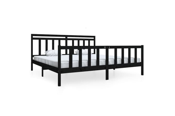 Sengeramme svart heltre 200x200 cm - Svart - Møbler - Senger - Sengeramme & sengestamme