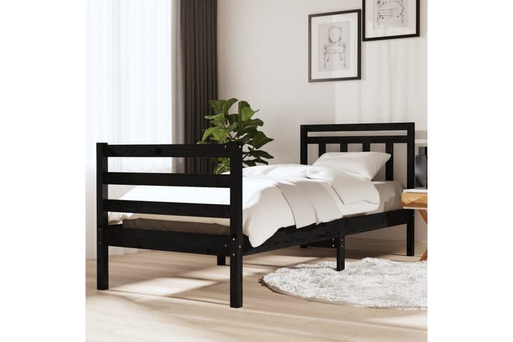 Sengeramme svart heltre 75x190 cm 2FT6 Small Single - Svart - Møbler - Senger - Sengeramme & sengestamme