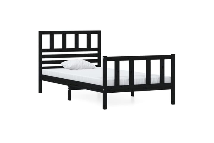 Sengeramme svart heltre 90x200 cm - Svart - Møbler - Senger - Sengeramme & sengestamme