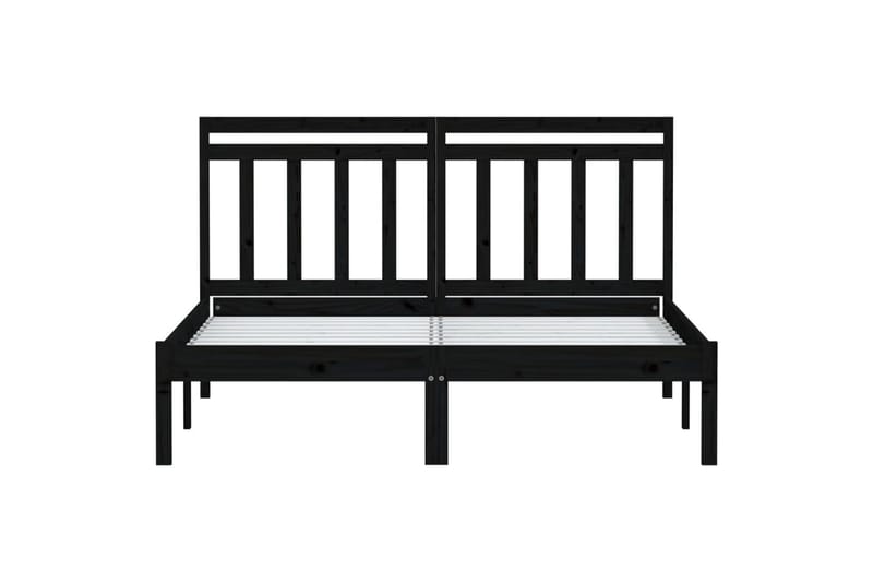Sengeramme svart heltre furu 120x200 cm - Svart - Møbler - Senger - Sengeramme & sengestamme