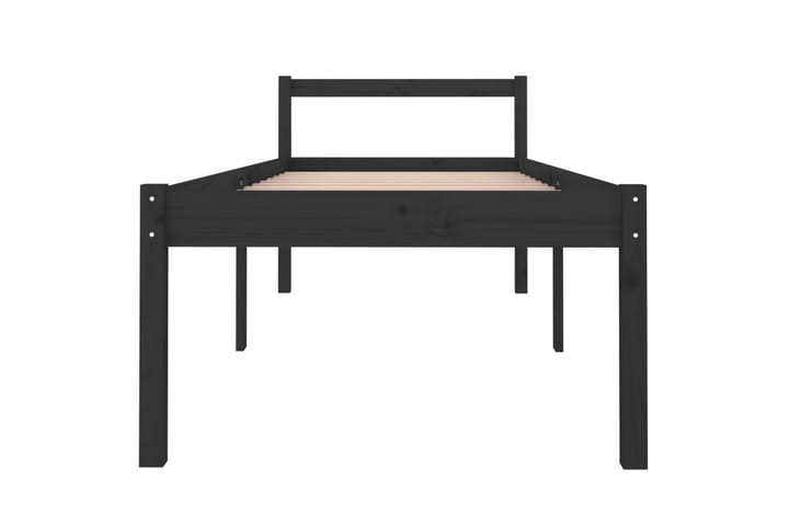 Sengeramme svart heltre furu 90x200 cm - Svart - Møbler - Senger - Sengeramme & sengestamme