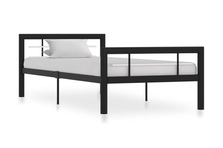 Sengeramme svart og hvit metall 90x200 cm - Svart - Møbler - Senger - Sengeramme & sengestamme