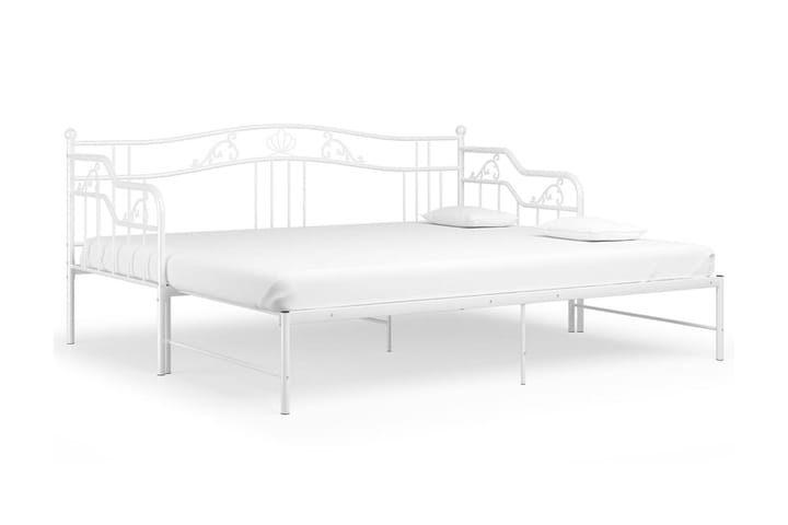 Uttrekkbar ramme til sovesofa hvit metall 90x200 cm - Hvit - Møbler - Senger - Sengeramme & sengestamme