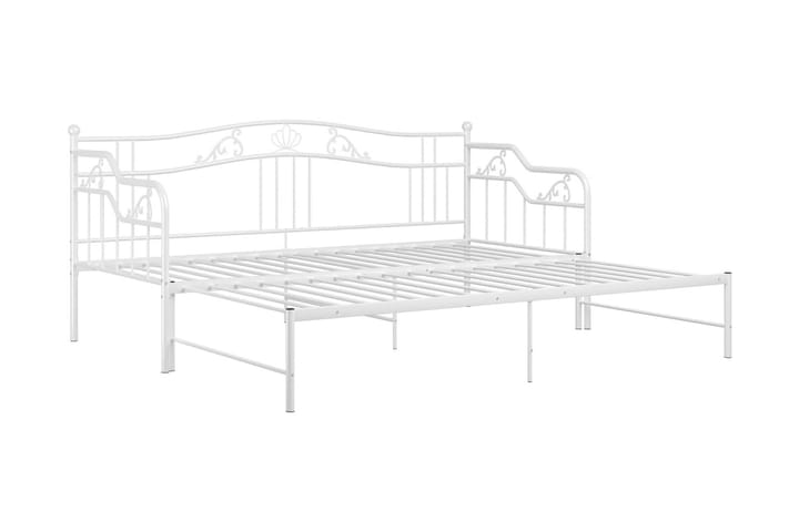 Uttrekkbar ramme til sovesofa hvit metall 90x200 cm - Hvit - Møbler - Senger - Sengeramme & sengestamme