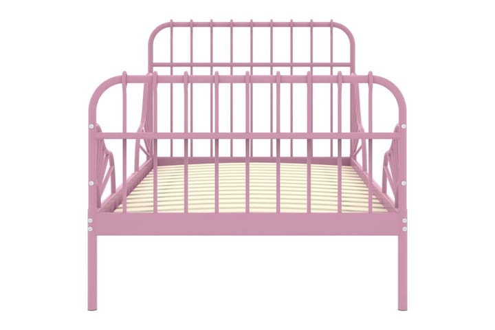 Utvidbar sengeramme rosa metall 80x130/200 cm - Rosa - Møbler - Senger - Sengeramme & sengestamme