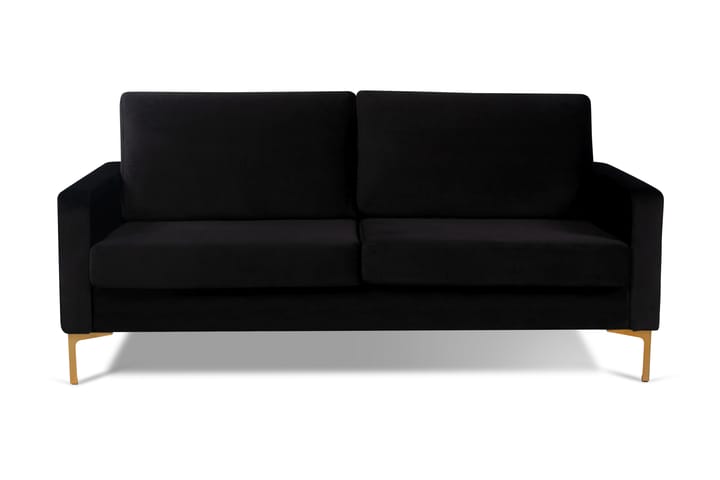2-seter Fløyelssofa Decebal - Svart - Møbler - Sofaer - 4 seter sofa