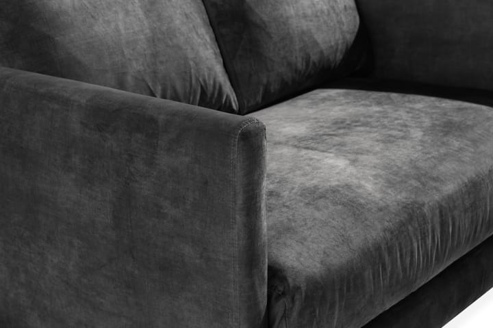 2-seters Fløyelssofa Manieri - Mørkegrå / svart - Møbler - Sofaer - 2 seter sofa