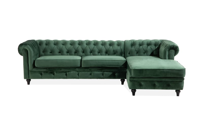Hjørnesofa Clemons - Grønn - Møbler - Sofaer - Sofaer med sjeselong - 3 seters sofa med divan