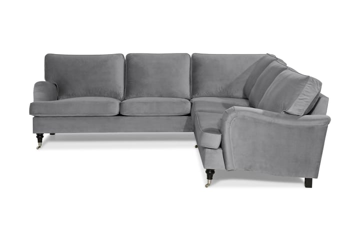 Hjørnesofa Oxford Classic Fløyel - Sølvgrå - Møbler - Sofaer - Howard-sofaer