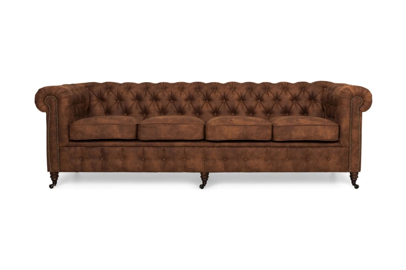 Sofa Chester Deluxe 4-seter - Cognac - Møbler - Sofaer - 4 seter sofa
