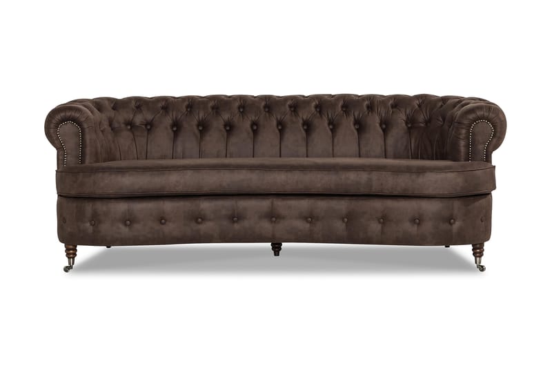 Sofa Walton Lyx 3-seter Buet - Mørkbrun - Møbler - Sofaer - 3 seter sofa