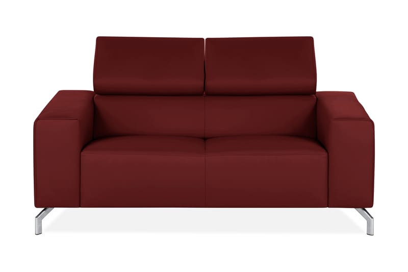 Skinnsofa Belfiore 2-seter - Rød | Krom - Møbler - Sofaer - 2 seter sofa