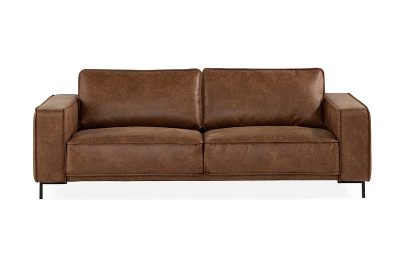 Sofa Minou 2,5-seter Bonded Leather - Brun - Møbler - Sofaer - 3 seter sofa