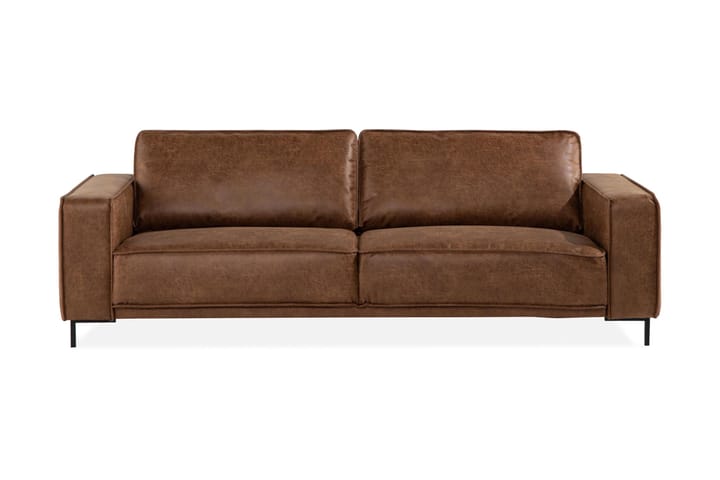 Sofa Minou 3-seter Bonded Leather - Brun - Møbler - Sofaer - 3 seter sofa