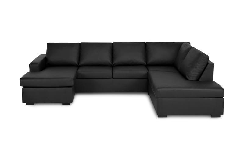 U-sofa Nevada Large Divan Venstre - Svart Kunstlær - Møbler - Sofaer - Sofaer med sjeselong - 4 seters sofa med divan