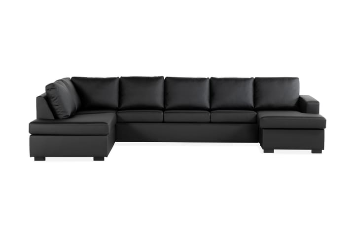 U-sofa Nevada XL Divan Høyre - Svart Kunstlær - Hagemøbler - Velg etter materiale - Tre & teak