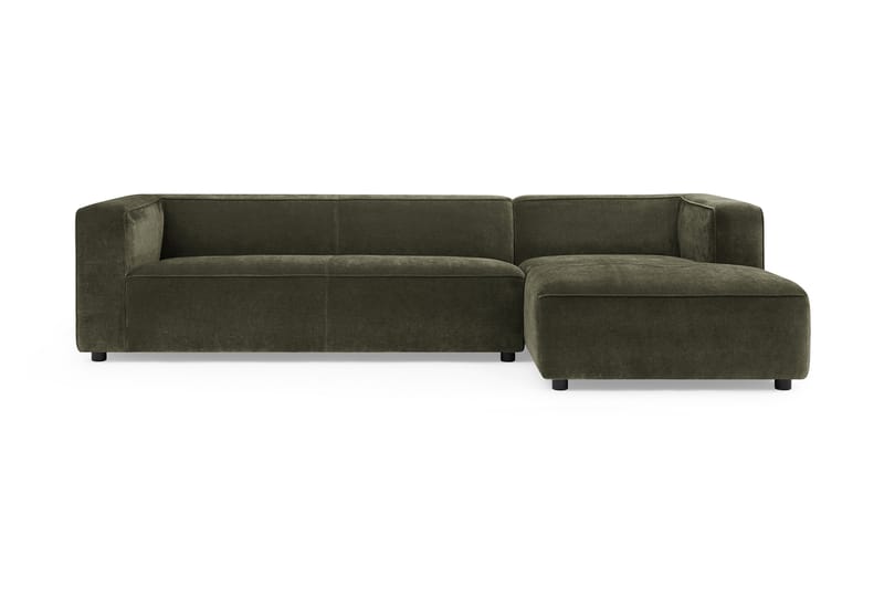 4-seter Sofa Edenson med Sjeselong - Mørkegrønn - Møbler - Sofaer - Sofaer med sjeselong - 4 seters sofa med divan