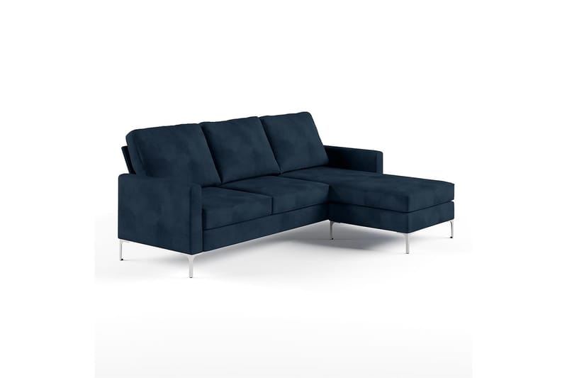 Divansofa Chapman Blå/Fløyel - Novogratz - Møbler - Sofaer - Sofaer med sjeselong - 3 seters sofa med divan