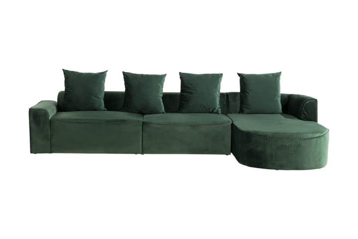 Hjørnesofa Alderiz - Grønn - Møbler - Sofaer - Sofaer med sjeselong - 2 seters sofa med divan