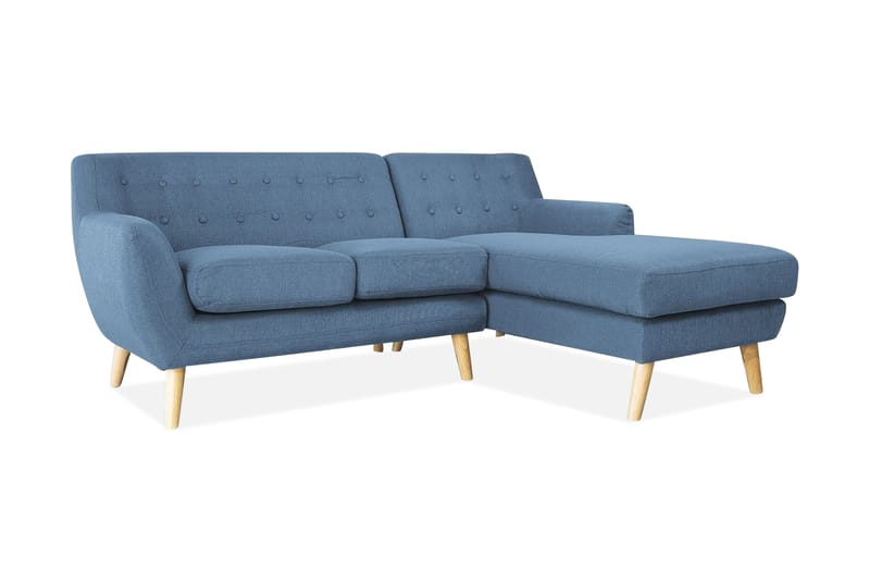 Hjørnesofa Motala 140 cm - Blå - Møbler - Sofaer - Sofaer med sjeselong - 3 seters sofa med divan