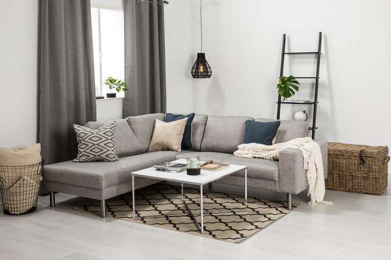 Sofa Erstavik 4-seter med Sjeselong Venstre - Lysgrå - Møbler - Sofaer - 3 seter sofa