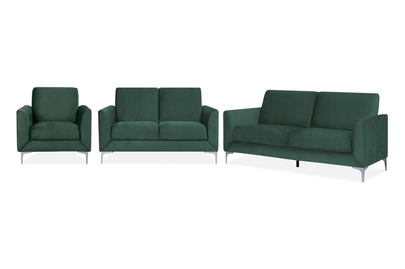 Sofagruppe 2-seter + 3-seter + lenestol Fenes - Grønn - Møbler - Sofaer - 3 seter sofa