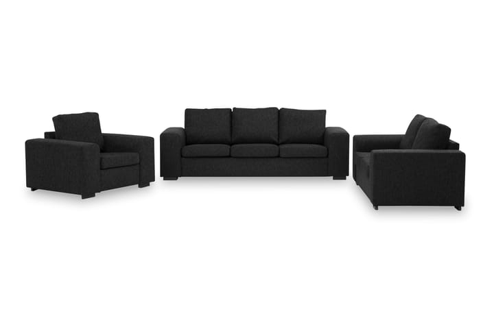 Sofagruppe Alter 3-seter+2-seter+Lenestol - Svart - Møbler - Sofaer - 3 seter sofa
