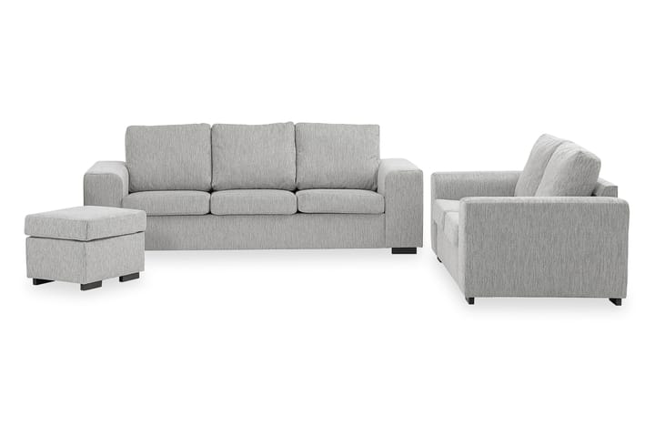 Sofagruppe Connect 3-seter+2-seter+Fotskammel 60 cm - Lysgrå - Møbler - Sofaer - Sofagrupper - Howard sofagruppe
