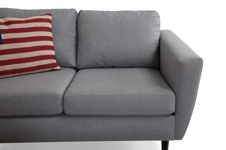 Sofagruppe Hudson 3-seter+2-seter - Lysgrå|Svart - Møbler - Sofaer - Sofagrupper