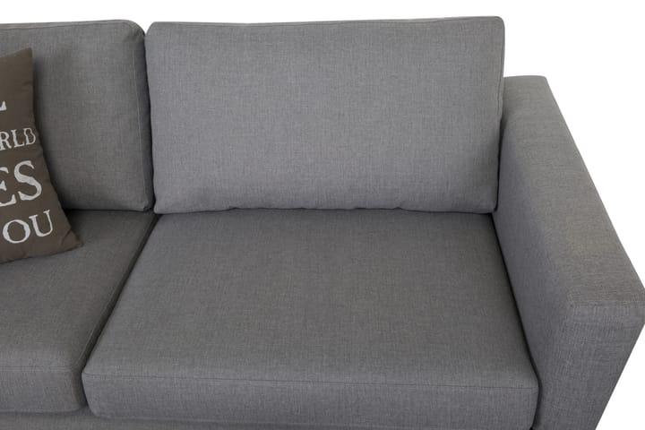 Sofagruppe Hudson 3-seter+Lenestol - Lysgrå|Svart - Møbler - Sofaer - Sofagrupper