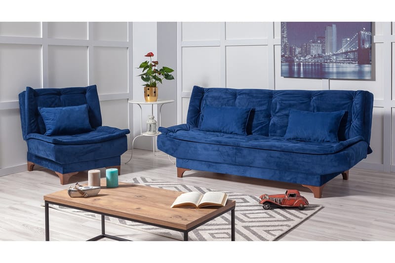 Sofagruppe Manderville - Mørkeblå - Møbler - Sofaer - Sofagrupper
