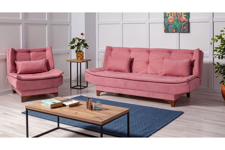 Sofagruppe Manderville - Rosa - Møbler - Sofaer - Sofagrupper