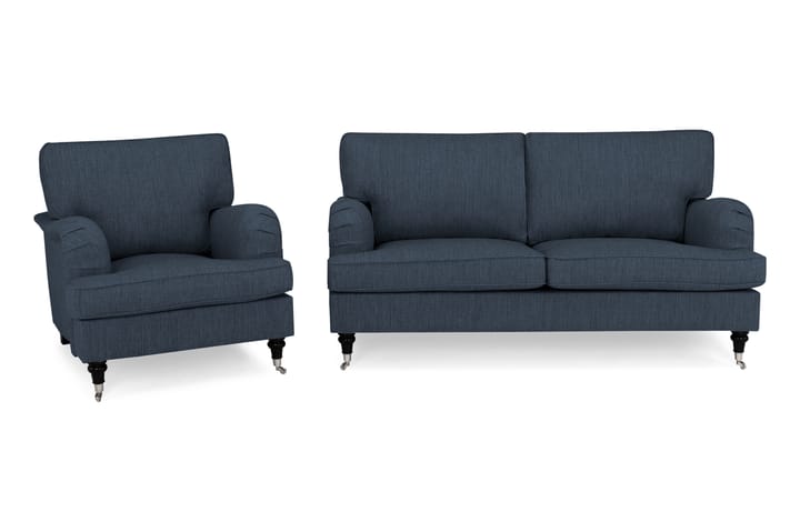 Sofagruppe Oxford Classic 3-seter+Lenestol - Mørkblå - Møbler - Sofaer - Sofagrupper