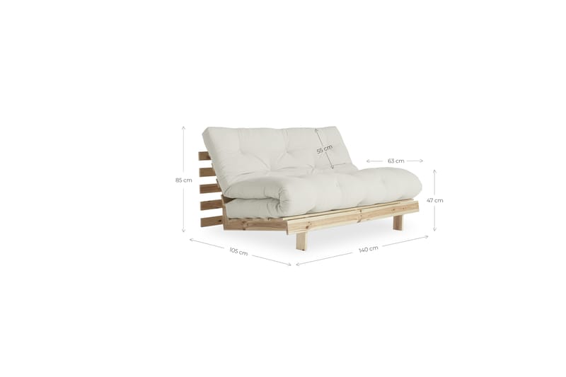 Sovesofa Roots Raw Mocca/Tre/Natur - Karup Design - Møbler - Sofaer - Sovesofaer - Futon - Futon sofa