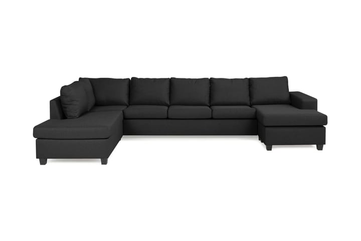 U-sofa Houston Large med Divan Høyre - Mørkgrå - Møbler - Sofaer - Skinnsofaer