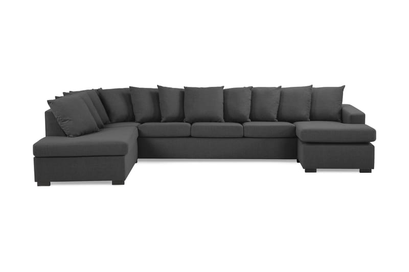 U-sofa Nevada XL Divan Høyre inkl. Konvoluttputer - Svart - Møbler - Sofaer - Sofaer med sjeselong